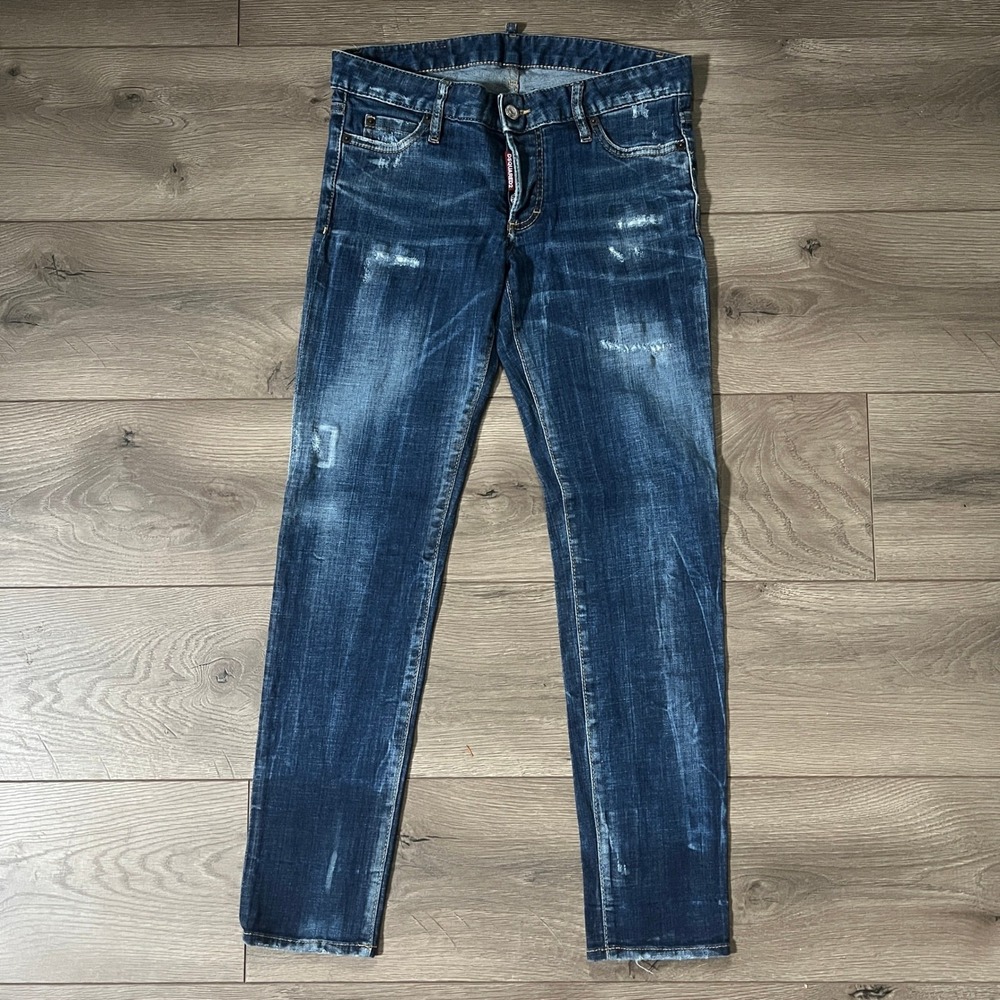 DSQUARED2 Jennifer Distressed Dark Wash Skinny Jeans Womens IT 40 US 4